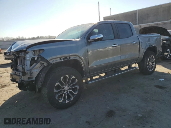 2023 GMC Canyon 4WD Denali with VIN 1GTP6FEK3P1262139, listed as a Copart auction lot 42386625 with 7,442 mi miles and Salvage Title. Bid and sale history available at carsss.com. Image 1.