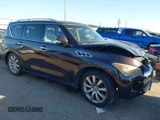 2012 Infiniti QX56 7-passenger with VIN JN8AZ2NF8C9515030, listed as a IAAI auction lot 41670563 with 197,343 mi miles. Bid and sale history available at carsss.com. Image 1.