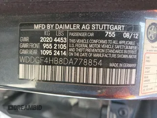 2013 Mercedes-Benz C C 250 Sport with VIN WDDGF4HB8DA778854, listed as a Copart auction lot 54622225 with Not Provided miles and Salvage Title. Bid and sale history available at carsss.com. Image 12.