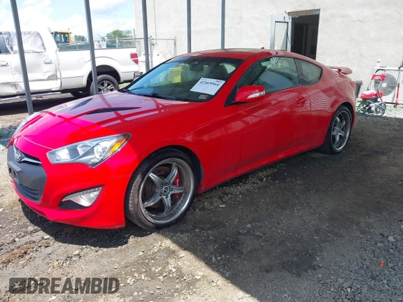 2013 Hyundai Genesis Coupe R-Spec with VIN KMHHU6KJ2DU081268, listed as a IAAI auction lot 42469564 with 63,989 mi miles and . Bid and sale history available at DreamBid. Image 2.