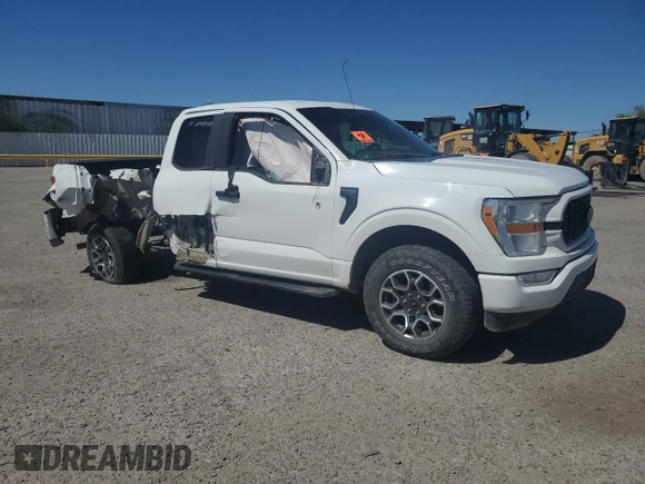 2021 Ford F-150 XL with VIN 1FTEX1EB1MFB29644, listed as a Copart auction lot 59205045 with 65,795 mi miles and Salvage title. Bid and sale history available at DreamBid. Image 4.
