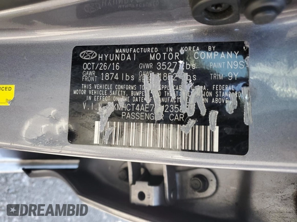 2017 Hyundai Accent SE z VIN KMHCT4AE7HU235887, wystawiony jako Copart lot #60903345 z przebiegiem 143 620 mil mil oraz Czysty tytuł • Clean title. Historia ofert i sprzedaży dostępna na DreamBid. Obrazek 12.