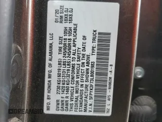 2020 Honda Ridgeline RTL-E z VIN 5FPYK3F73LB001983, wystawiony jako Copart lot #44222325 z przebiegiem 86 782 mil mil oraz Szkoda całkowita • Salvage title. Historia ofert i sprzedaży dostępna na DreamBid. Obrazek 15.