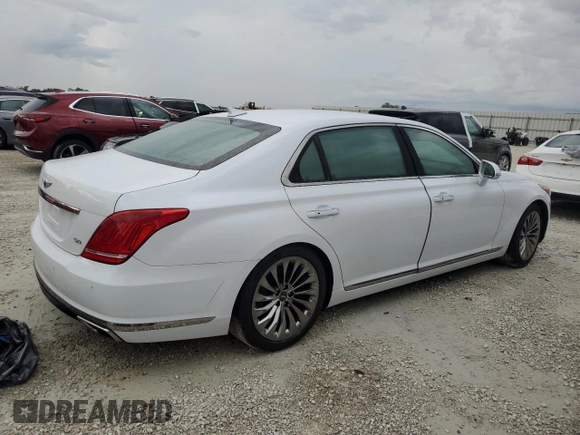 2018 Genesis G90 Ultimate with VIN KMHG54JH3JU043703, listed as a Copart auction lot 74028884 with Not Provided miles and Salvage Title. Bid and sale history available at DreamBid. Image 3.