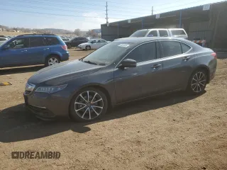 2015 Acura TLX V6 Advance with VIN 19UUB3F75FA008522, listed as a Copart auction lot 45987465 with 168,978 mi miles and Salvage Title. Bid and sale history available at carsss.com. Image 1.