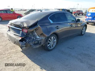 2014 Infiniti Q50 with VIN JN1BV7AP8EM683390, listed as a IAAI auction lot 40941679 with 154,408 mi miles. Bid and sale history available at carsss.com. Image 4.