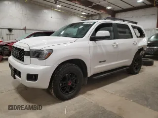 2021 Toyota Sequoia TRD Pro with VIN 5TDEY5B10MS181590, listed as a Copart auction lot 41395405 with 0 mi miles and Salvage Title. Bid and sale history available at carsss.com. Image 1.