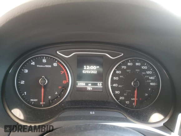 2020 Audi A3 Premium with VIN WAUAUGFF9LA088619, listed as a Copart auction lot 33744022 with 10,984 mi miles and Salvage Title. Bid and sale history available at DreamBid. Image 8.