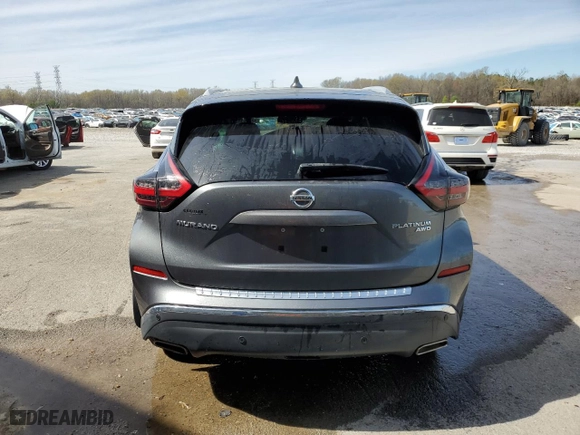 2020 Nissan Murano Platinum with VIN 5N1AZ2DS4LN122588, listed as a Copart auction lot 44756305 with 47,377 mi miles and Salvage Title. Bid and sale history available at carsss.com. Image 6.
