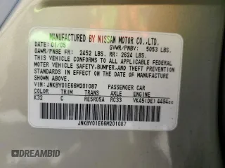 2006 Infiniti M45 with VIN JNKBY01E66M201087, listed as a Copart auction lot 73142244 with 187,021 mi miles and Salvage Title. Bid and sale history available at carsss.com. Image 12.