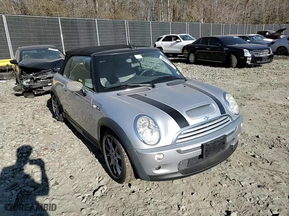 2007 MINI Cooper Convertible S with VIN WMWRH33547TJ44603, listed as a Copart auction lot 48715045 with 76,561 mi miles and Salvage Title. Bid and sale history available at carsss.com. Image 10.