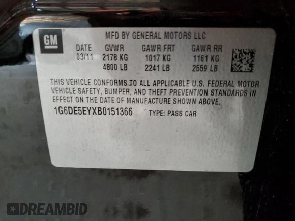 2011 Cadillac CTS Luxury z VIN 1G6DE5EYXB0151366, wystawiony jako Copart lot #59153235 z przebiegiem 117 837 mil mil oraz Szkoda całkowita • Salvage title. Historia ofert i sprzedaży dostępna na DreamBid. Obrazek 12.