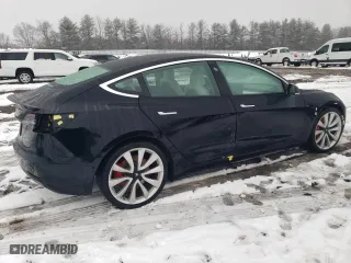2019 Tesla Model 3 Long Range with VIN 5YJ3E1EB1KF407053, listed as a Copart auction lot 45630465 with 0 mi miles and Salvage Title. Bid and sale history available at carsss.com. Image 3.