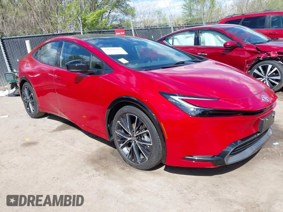 2024 Toyota Prius LE with VIN JTDACAAU6R3025161, listed as a IAAI auction lot 42008018 with 5,122 mi miles. Bid and sale history available at carsss.com. Image 1.