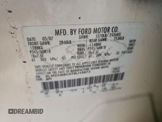2007 Lincoln MKX with VIN 2LMDU68C07BJ15973, listed as a Copart auction lot 67206894 with 92,090 mi miles and Salvage Title. Bid and sale history available at carsss.com. Image 15.