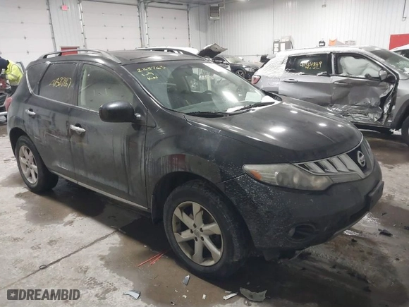 2010 Nissan Murano SL with VIN JN8AZ1MW7AW102476, listed as a IAAI auction lot 41322667 with 0 mi miles. Bid and sale history available at carsss.com. Image 1.