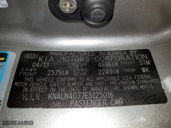 2014 Kia Cadenza Premium with VIN KNALN4D77E5125016, listed as a Copart auction lot 69007094 with 120,347 mi miles and Salvage Title. Bid and sale history available at carsss.com. Image 14.