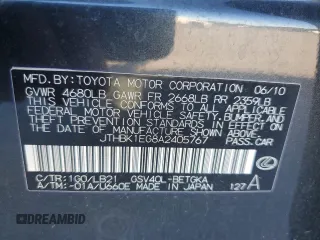 2010 Lexus ES 330 with VIN JTHBK1EG8A2405767, listed as a Copart auction lot 55885585 with 132,719 mi miles and Clean Title. Bid and sale history available at DreamBid. Image 12.