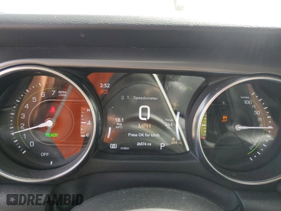 2023 Jeep Wrangler z VIN 1C4JJXN61PW623013, wystawiony jako Copart lot #54681425 z przebiegiem 26 574 mil mil oraz Czysty tytuł • Clean title. Historia ofert i sprzedaży dostępna na DreamBid. Obrazek 9.