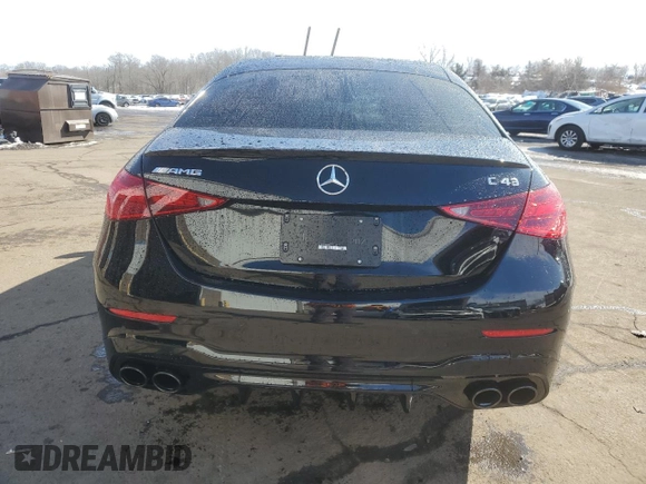 2024 Mercedes-Benz C 43 AMG with VIN W1KAF8HB9RR220405, listed as a Copart auction lot 45604455 with 3,874 mi miles and Salvage title. Bid and sale history available at DreamBid. Image 6.