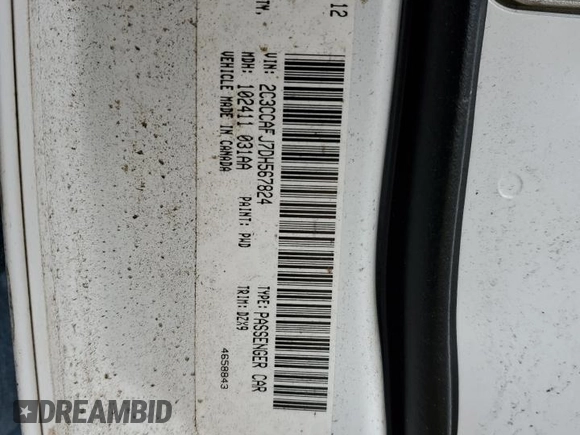 2013 Chrysler 300 SRT-8 with VIN 2C3CCAFJ7DH567824, listed as a Copart auction lot 89155475 with 147,159 mi miles and Salvage Title. Bid and sale history available at DreamBid. Image 13.