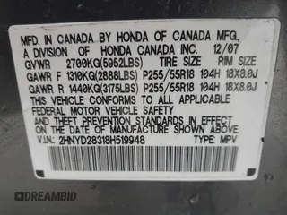 2008 Acura MDX Tech Pkg with VIN 2HNYD28318H519948, listed as a IAAI auction lot 41723960 with 227,090 mi miles. Bid and sale history available at carsss.com. Image 9.