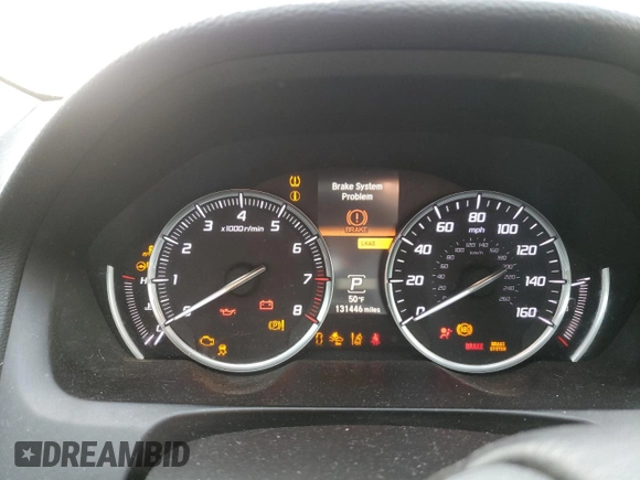 2016 Acura TLX V6 Tech with VIN 19UUB2F57GA001632, listed as a Copart auction lot 49934375 with 131,446 mi miles and Salvage Title. Bid and sale history available at carsss.com. Image 9.