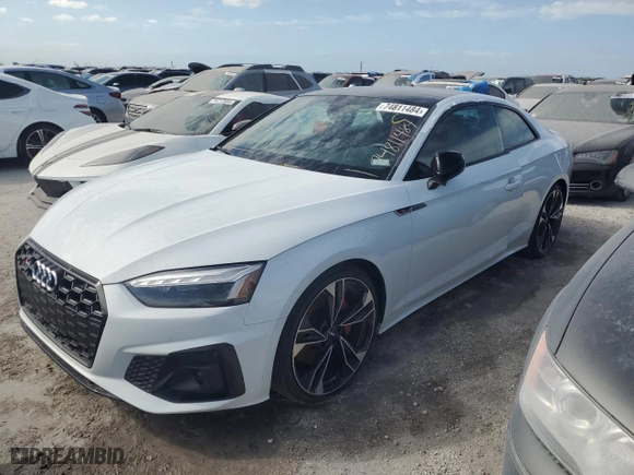 2020 Audi S5 Coupe Premium Plus with VIN WAUP4AF58LA001744, listed as a Copart auction lot 74811484 with 0 mi miles and Non Repairable. Bid and sale history available at carsss.com. Image 1.