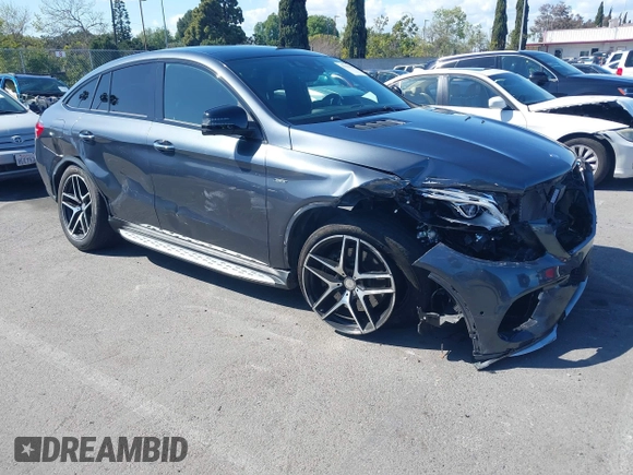2016 Mercedes-Benz GLE 450 AMG with VIN 4JGED6EB3GA031444, listed as a IAAI auction lot 41945903 with 45,219 mi miles and . Bid and sale history available at DreamBid. Image 1.