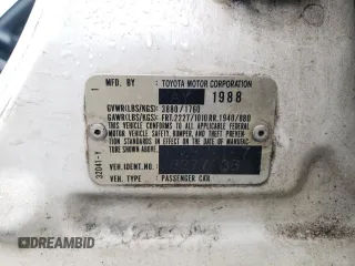 1988 Toyota Camry z VIN JT2SV21E7J3277138, wystawiony jako Copart lot #80039334 z przebiegiem 152 555 mil mil oraz Szkoda całkowita • Salvage title. Historia ofert i sprzedaży dostępna na DreamBid. Obrazek 12.
