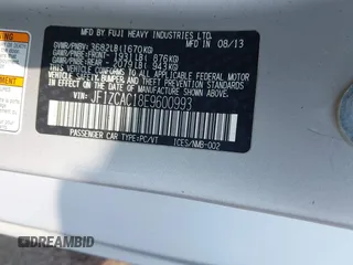 2014 Subaru BRZ Limited with VIN JF1ZCAC18E9600993, listed as a IAAI auction lot 41689262 with 82,444 mi miles. Bid and sale history available at carsss.com. Image 9.
