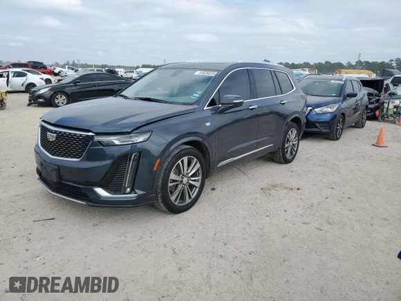 2021 Cadillac XT6 Premium Luxury with VIN 1GYKPCRS4MZ147444, listed as a Copart auction lot 44636035 with 38,160 mi miles and Salvage Title. Bid and sale history available at DreamBid. Image 1.