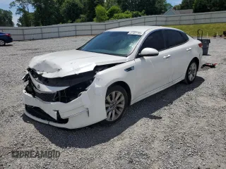 2018 Kia Optima LX with VIN 5XXGT4L35JG270764, listed as a Copart auction lot 57467785 with 106,105 mi miles and Salvage title. Bid and sale history available at DreamBid. Image 1.