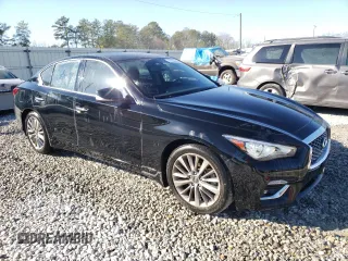 2022 Infiniti Q50 Luxe with VIN JN1EV7BR7NM341295, listed as a Copart auction lot 47003645 with 24,688 mi miles and Salvage title. Bid and sale history available at DreamBid. Image 4.