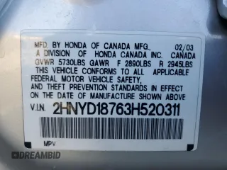 2003 Acura MDX Touring Pkg RES with VIN 2HNYD18763H520311, listed as a Copart auction lot 66473754 with 153,001 mi miles and Salvage Title. Bid and sale history available at carsss.com. Image 13.