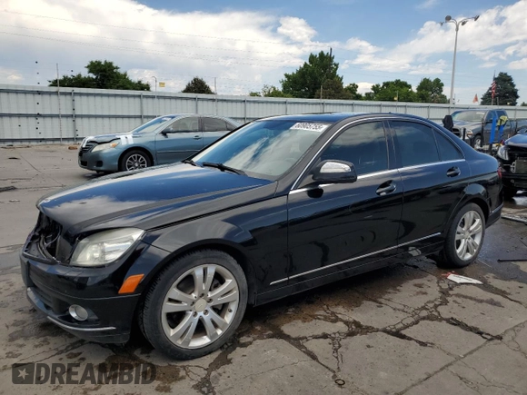 2009 Mercedes-Benz C 300 Sport with VIN WDDGF81X59F206485, listed as a Copart auction lot 60905755 with 179,350 mi miles and Salvage title. Bid and sale history available at DreamBid. Image 1.