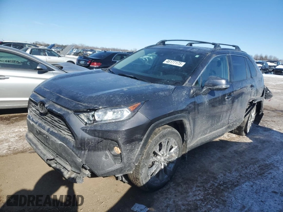 2021 Toyota RAV4 XLE Premium with VIN 2T3A1RFV2MW228513, listed as a Copart auction lot 46177175 with 79,216 mi miles and Salvage title. Bid and sale history available at DreamBid. Image 1.