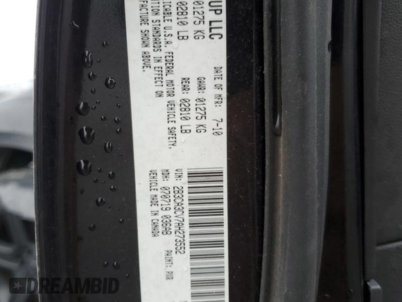 2010 Dodge Charger SXT with VIN 2B3CA3CV7AH273552, listed as a Copart auction lot 50618985 with Not Provided miles and Salvage Title. Bid and sale history available at DreamBid. Image 14.