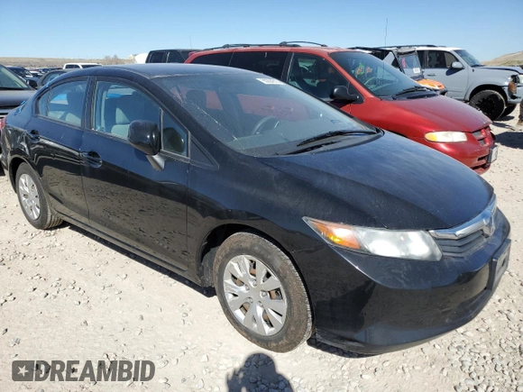 2012 Honda Civic LX with VIN 2HGFB2F57CH604861, listed as a Copart auction lot 50294515 with 130,214 mi miles and Salvage Title. Bid and sale history available at DreamBid. Image 4.