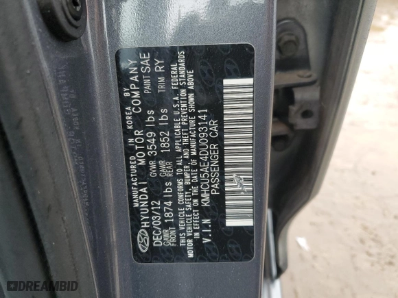 2013 Hyundai Accent SE with VIN KMHCU5AE4DU093141, listed as a Copart auction lot 47305515 with 122,710 mi miles and Salvage Title. Bid and sale history available at carsss.com. Image 13.