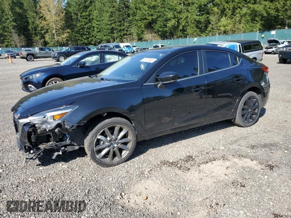 2018 Mazda 3 Grand Touring with VIN 3MZBN1W33JM190874, listed as a Copart auction lot 52973845 with 47,421 mi miles and Salvage Title. Bid and sale history available at DreamBid. Image 1.