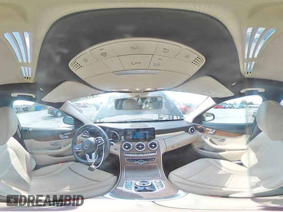 2019 Mercedes-Benz C 300 with VIN 55SWF8DB6KU316217, listed as a Copart auction lot 57811325 with 43,054 mi miles and Salvage title. Bid and sale history available at DreamBid. Image 14.