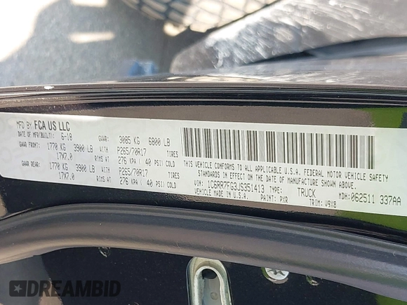 2018 Ram 1500 Express с VIN 1C6RR7FG3JS351413, выставлен на аукционе IAAI как лот 42757790 с пробегом 72 812 миль миль и . История ставок и продаж доступна на DreamBid. Изображение 9.