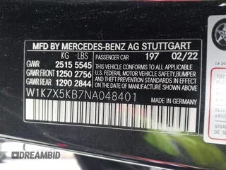 2022 Mercedes-Benz AMG GT 43 z VIN W1K7X5KB7NA048401, wystawiony jako IAAI lot #41805470 z przebiegiem 118 033 mil mil oraz . Historia ofert i sprzedaży dostępna na DreamBid. Obrazek 9.