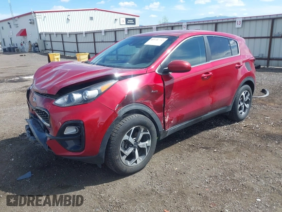 2020 Kia Sportage LX with VIN KNDPMCAC5L7635790, listed as a IAAI auction lot 42140965 with 46,057 mi miles. Bid and sale history available at carsss.com. Image 2.