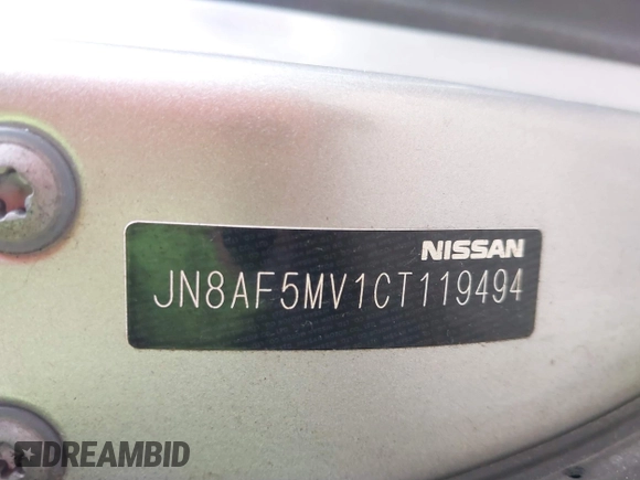 2012 Nissan Juke SL with VIN JN8AF5MV1CT119494, listed as a IAAI auction lot 41717809 with 129,741 mi miles. Bid and sale history available at carsss.com. Image 9.