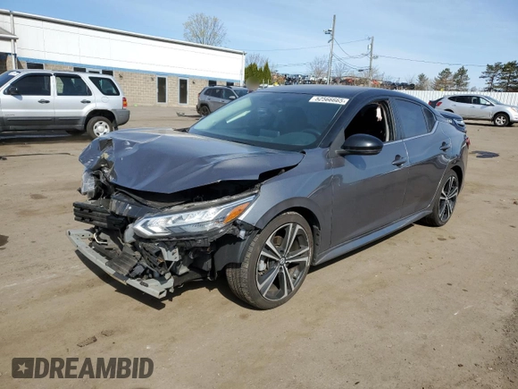 2020 Nissan Sentra SR with VIN 3N1AB8DV0LY228807, listed as a Copart auction lot 52566665 with 69,734 mi miles and Salvage Title. Bid and sale history available at DreamBid. Image 1.