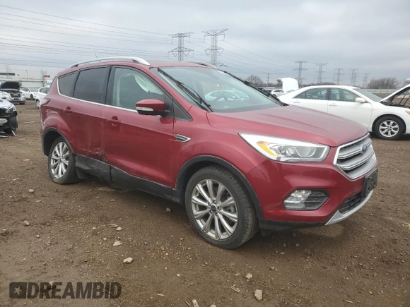 2017 Ford Escape Titanium with VIN 1FMCU9J93HUD96038, listed as a Copart auction lot 52188185 with 65,441 mi miles and Salvage Title. Bid and sale history available at carsss.com. Image 4.