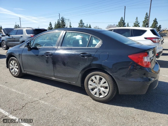 2012 Honda Civic Sdn LX with VIN 19XFB2F55CE392780, listed as a Copart auction lot 46284845 with 106,220 mi miles and Salvage Title. Bid and sale history available at carsss.com. Image 2.