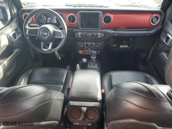 2019 Jeep Wrangler Unlimited Rubicon with VIN 1C4HJXFG7KW604349, listed as a Copart auction lot 43225165 with 35,938 mi miles and Salvage Title. Bid and sale history available at carsss.com. Image 8.